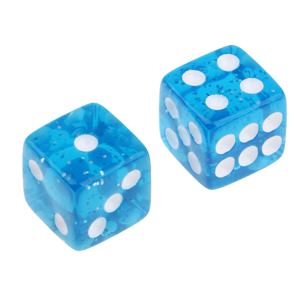 Set of 50 Six Sided Translucent RPG D6 12mm Dice - Blue with White Pips