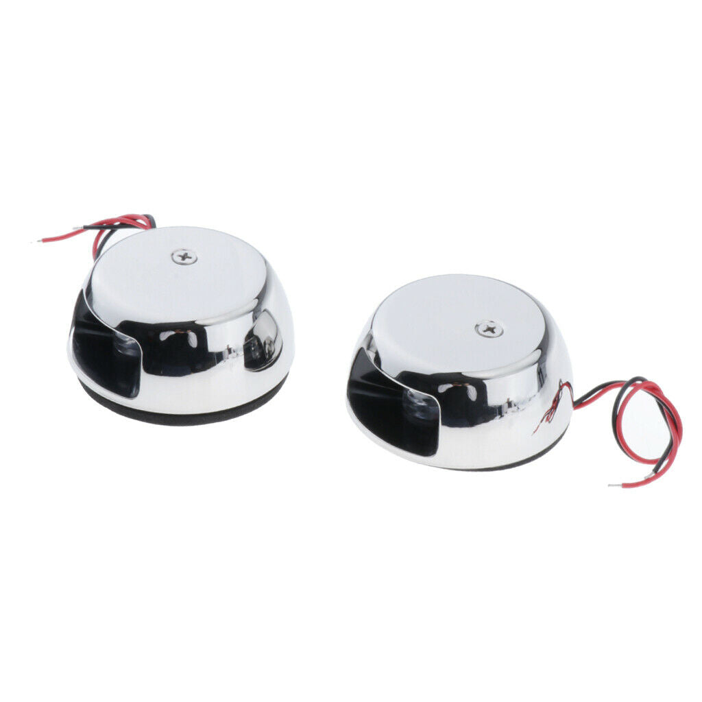 2 Pack Waterproof Boat LED Rail Turn Singal Light Nickle Stainless Steel 3"