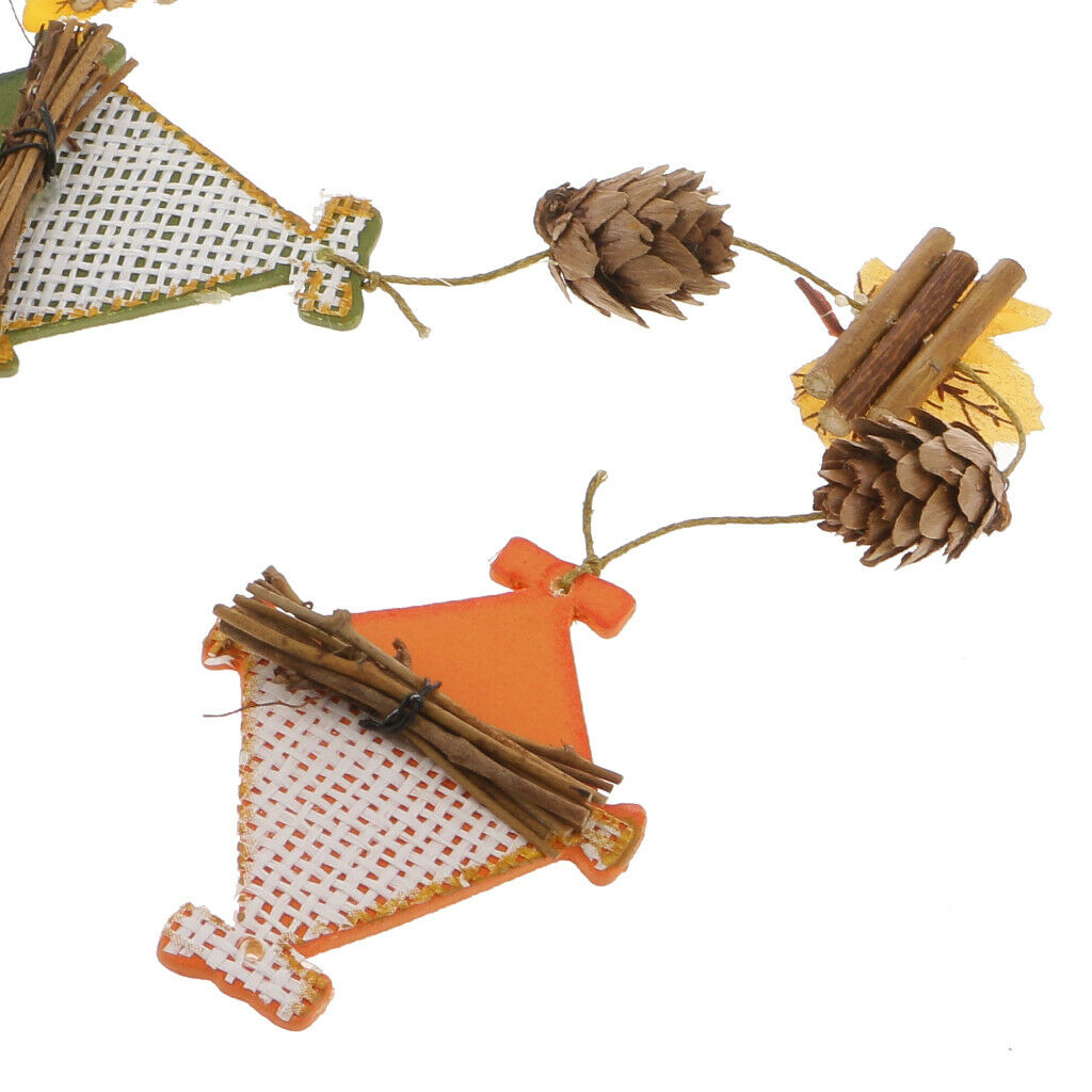 Christmas Pine Cones Leaf Wood Tartan Xmas Tree Party Hanging Ornament Decor