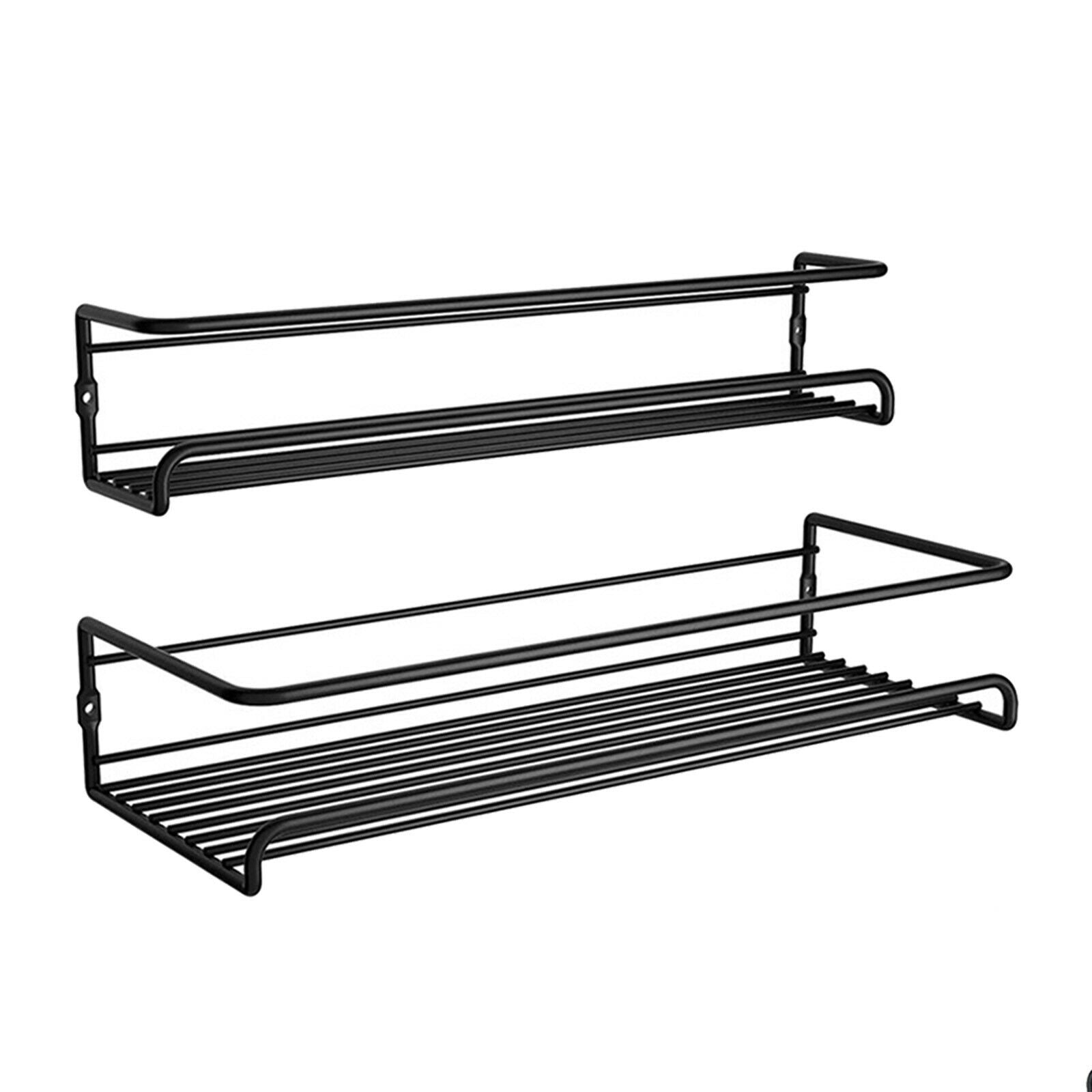 2Pcs Hanging Spice Shelves Rack Organizer Kitchen Wall Mounted for Cupboard