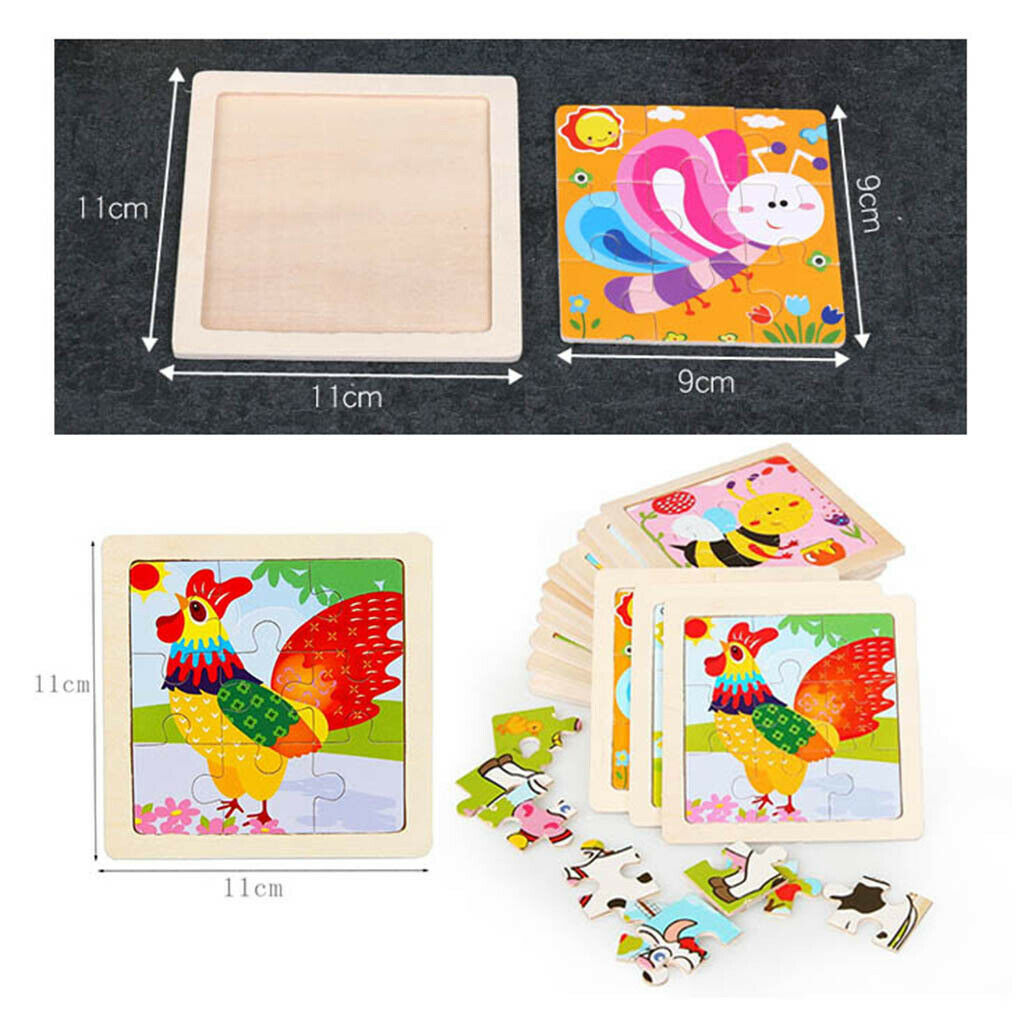 Wooden Animal Puzzle Toys for Kids Toddler Hand Grasp Jigsaw Toys Gift