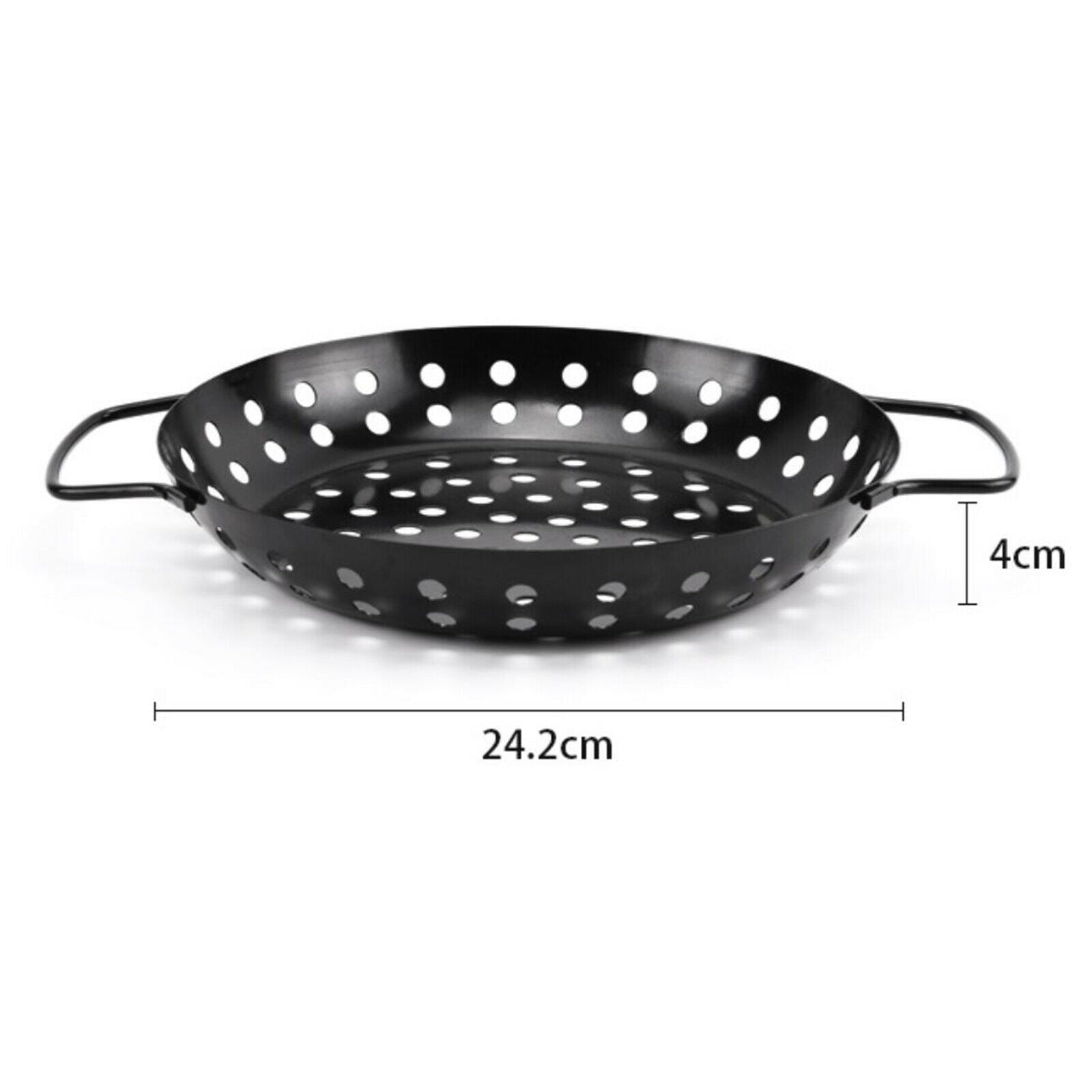 Carbon Steel BBQ Grill Pan Veggie Fruit Non-Stick Coating Pizza Tray Party