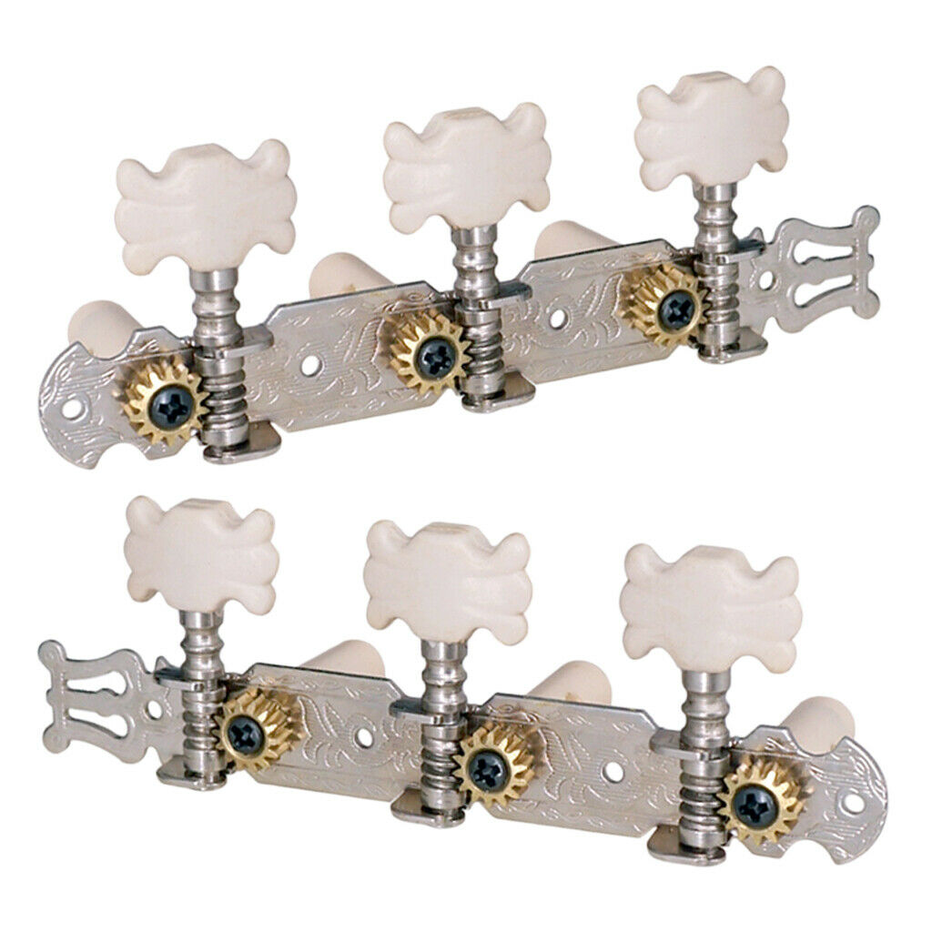 Set of 2 Classic Guitar Tuners Tuning Pins with 8 Screws Tuning Keys