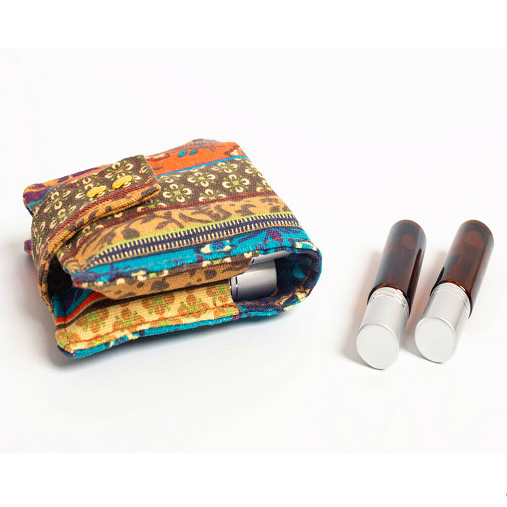 6-bottle 10ml Essential Oil Roller Bottle Carrying Case Nail Polish Storage Bag,