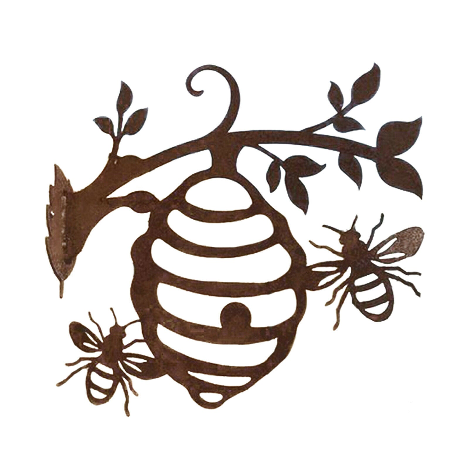 Novelty Honeycomb Garden Silhouette Fence Yard Outdoor Wall Bee Sculpture