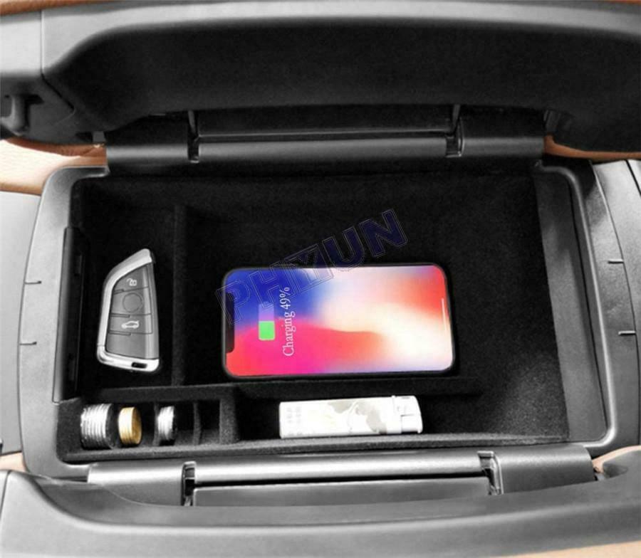 Phone QI Wireless Fast Charging Armrest Box For BMW X5 F15 / X6 F16 2014-2018