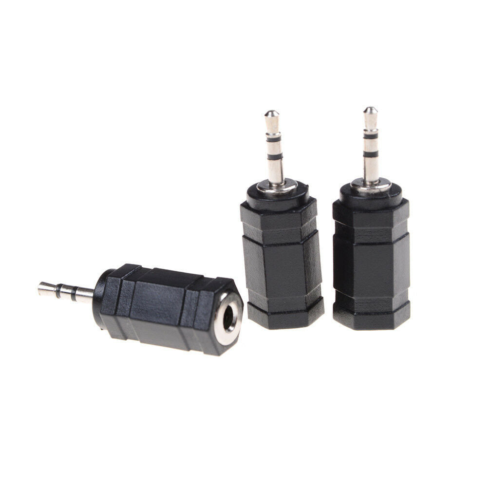 3pcs Black 2.5mm Male to 3.5mm Female Audio Stereo headphones  Adapter Plu.l8