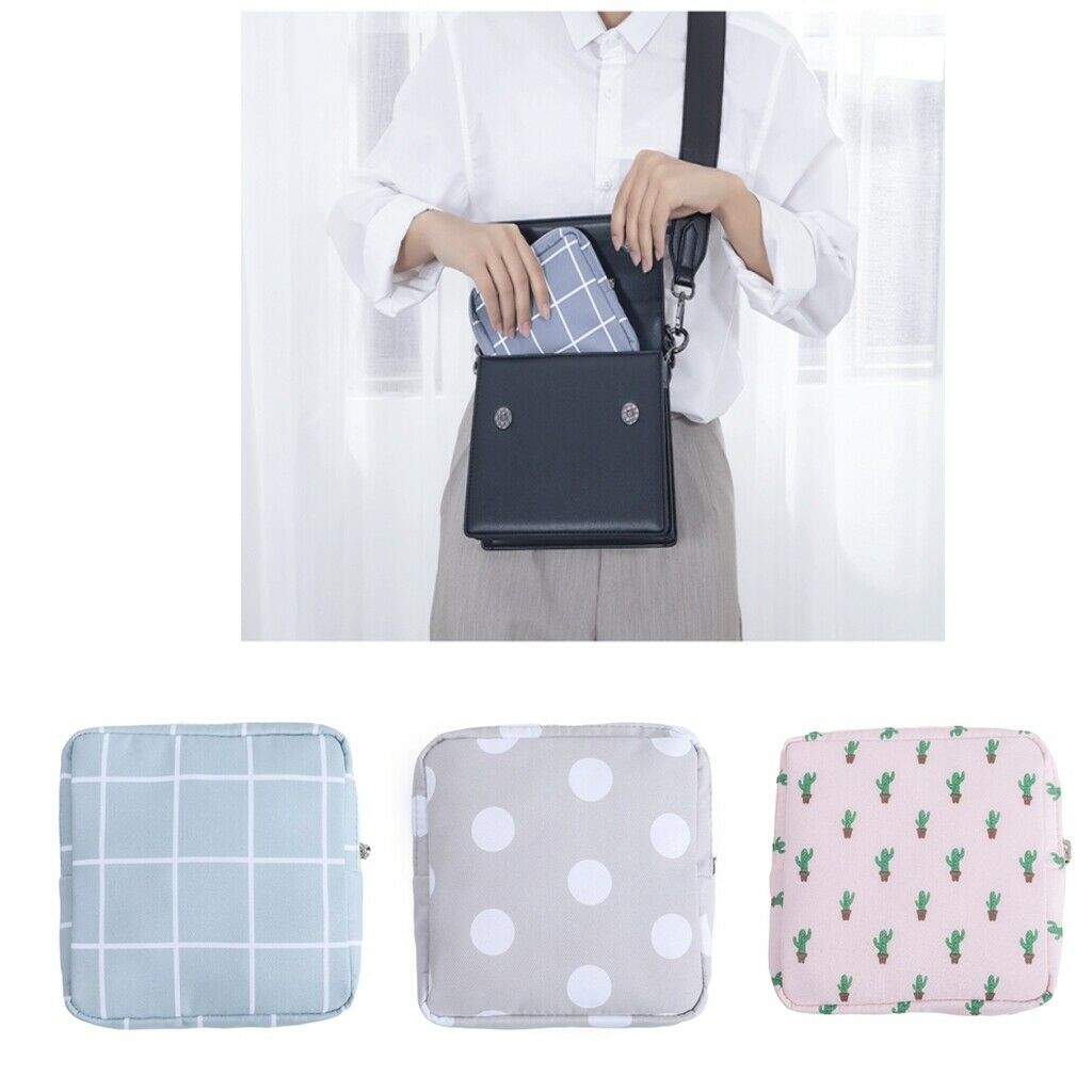 3pc Portable Cotton Sanitary Bag Pouch Tampons Coin Storage Girls Lady