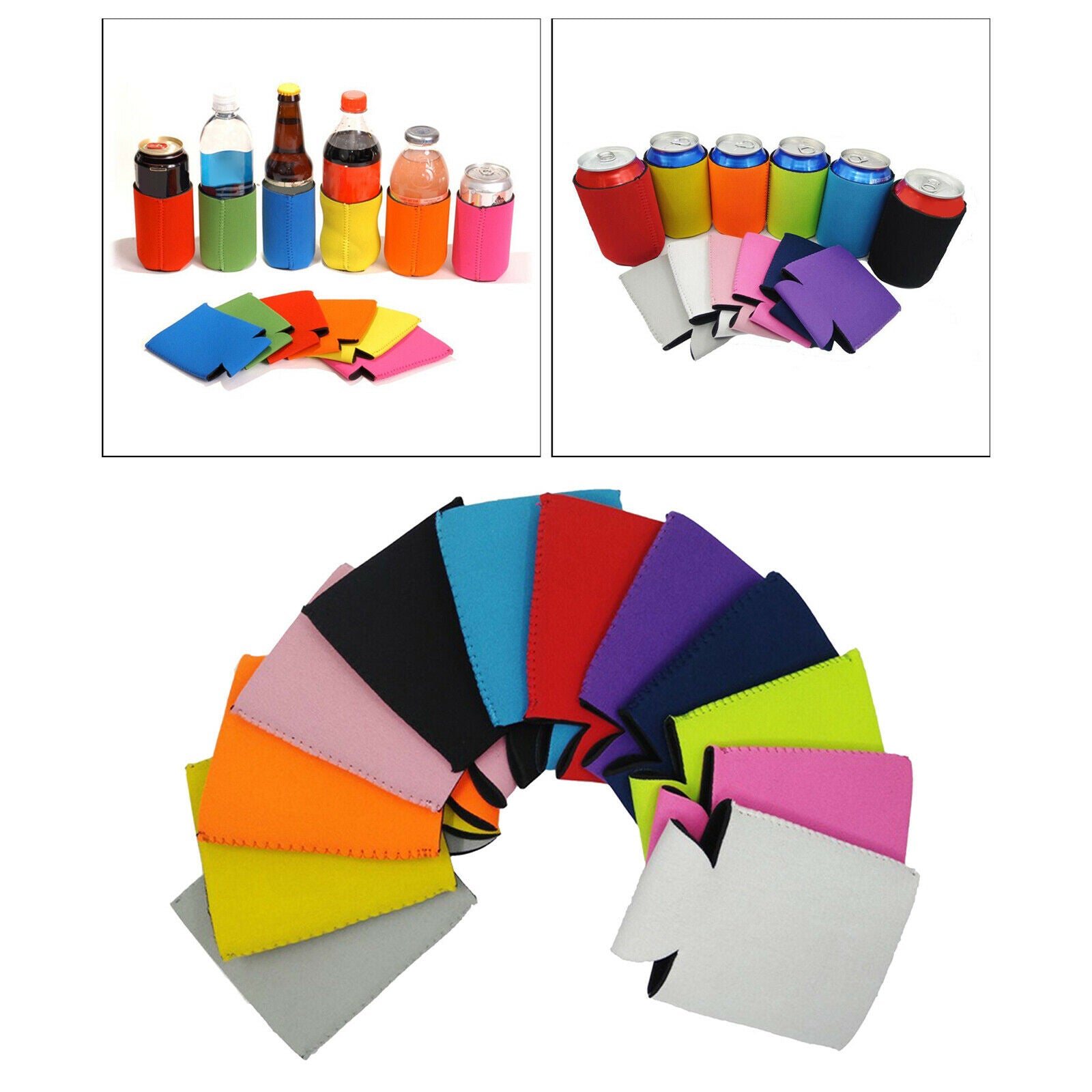 10Pc Blank Drink Coolers Can Sleeves for Beer Cans Bottles for Wedding Party