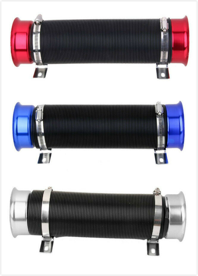 Adjustable Flexible Short Ram/Cold Air Intake Duct Turbo Tube Pipe Hose Blue