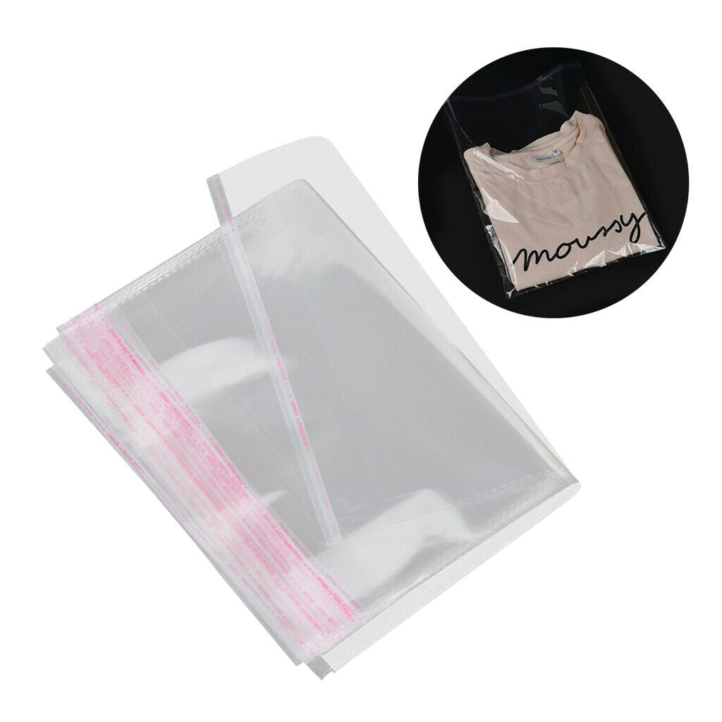 100 Pcs 11x8 Clear Resealable Cello/Cellophane Bags Self Adhesive Sealing OPP