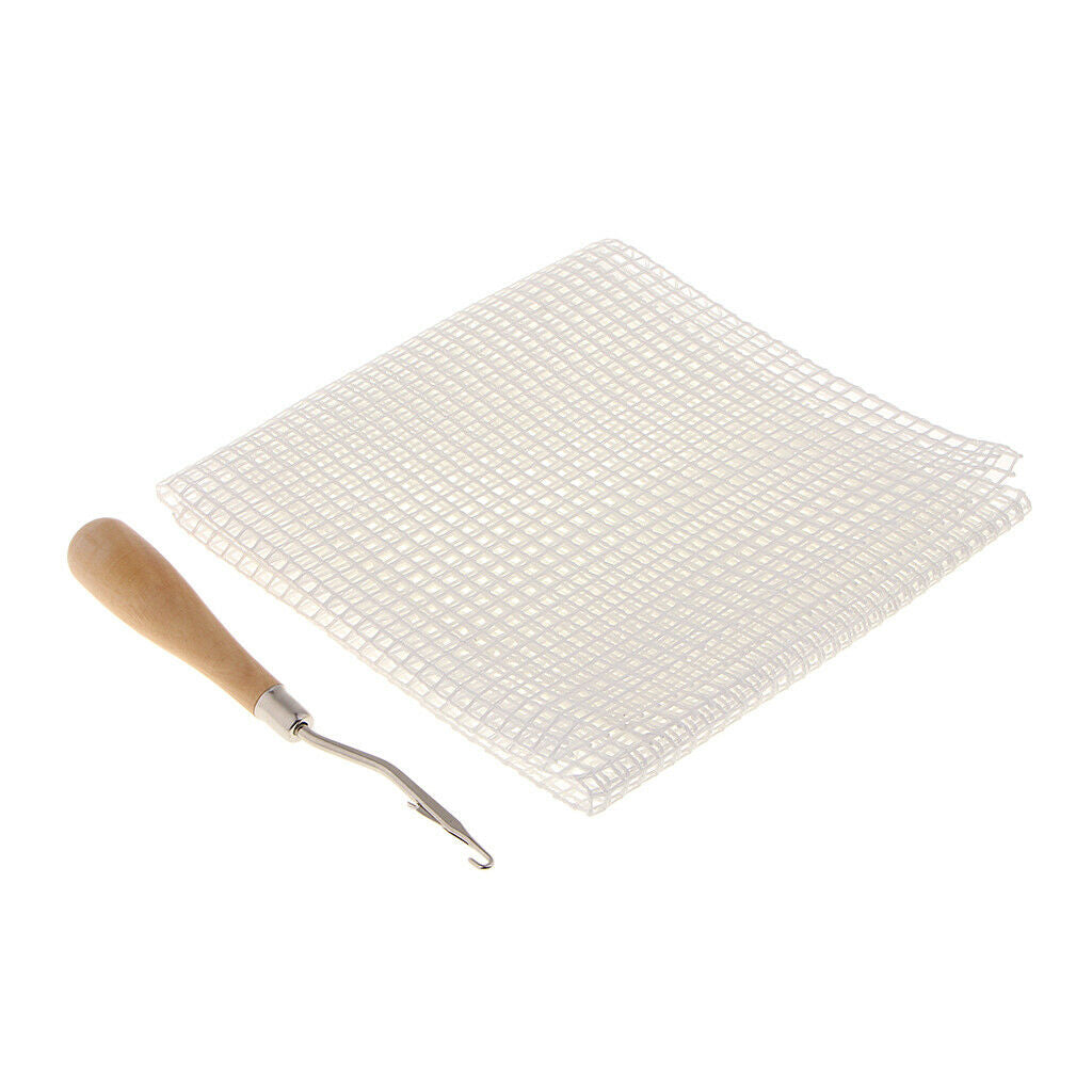 1Set Blank Wooden Bent Latch Hook DIY Handmade Cushion Mat Blankets Making