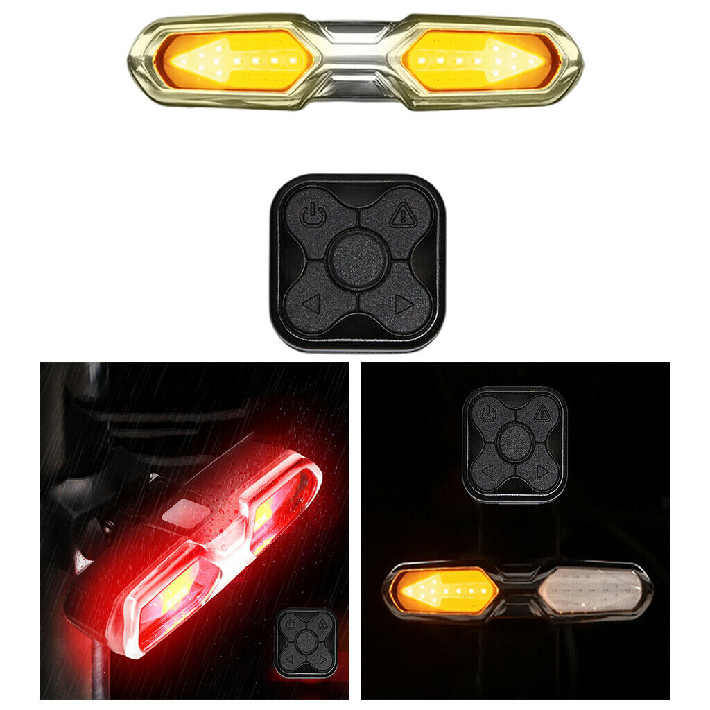 LED Bicycle Cycling TailLight USB Rechargeable Bike Turn Signal Light Safety