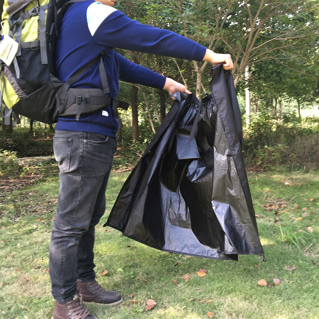Multifunction Rain Poncho Outdoor Camping Hiking Climbing Waterproof Apron Black