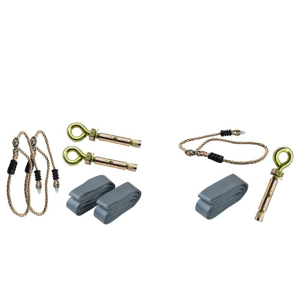 Playground Swing 50cm Strap Metal Hook 1M Rope DIY Accessories 100KG 6PCS