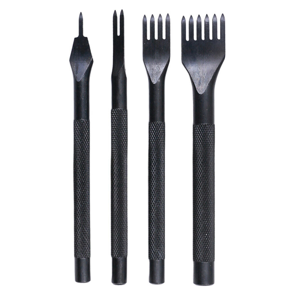 4pcs 3mm Pricking Leather Punching Stitching Punch Tool Set 1+2+4+6 Prong