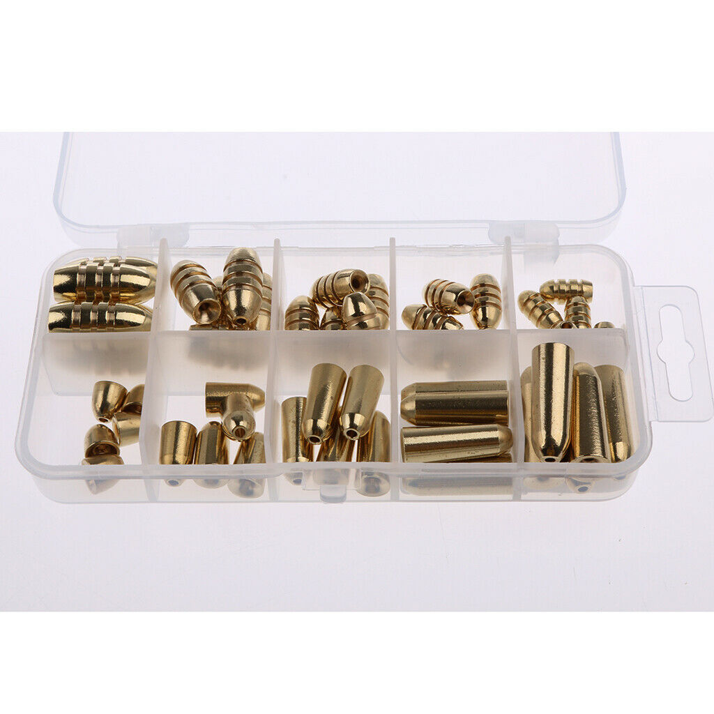 50 Pieces  Shape Brass Fishing Tackles Box Set Fishing lures kits