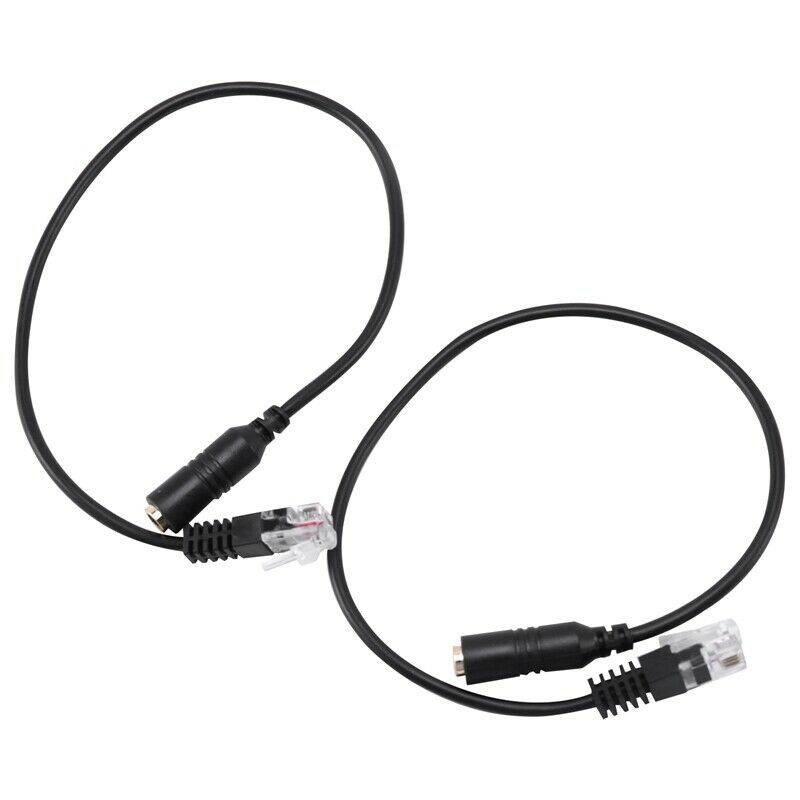 2pc 3.5mm Stereo Audio Headset to Cisco Jack Female to Male RJ9 Plug Adapter CK8