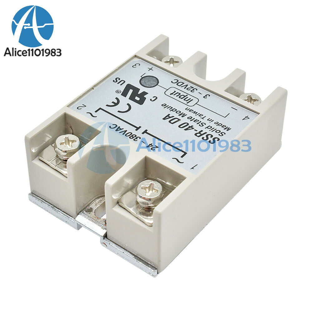 2PCS 40A 250V SSR-40 DA Solid State Relay Module DC 3-32V  To AC 24V-380V