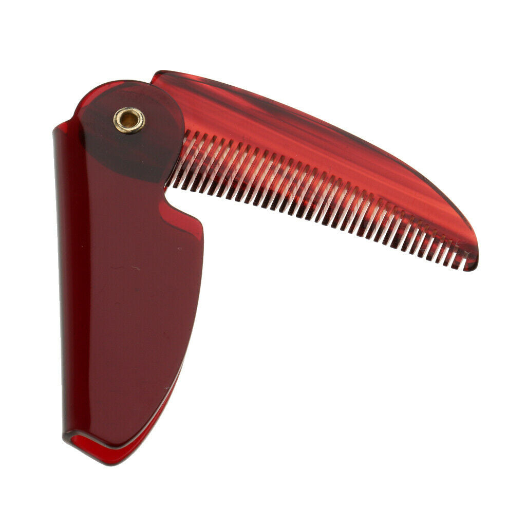 Plastic Fine Teeth Folding Beard Moustache Comb Hair Care Brushes Unisex