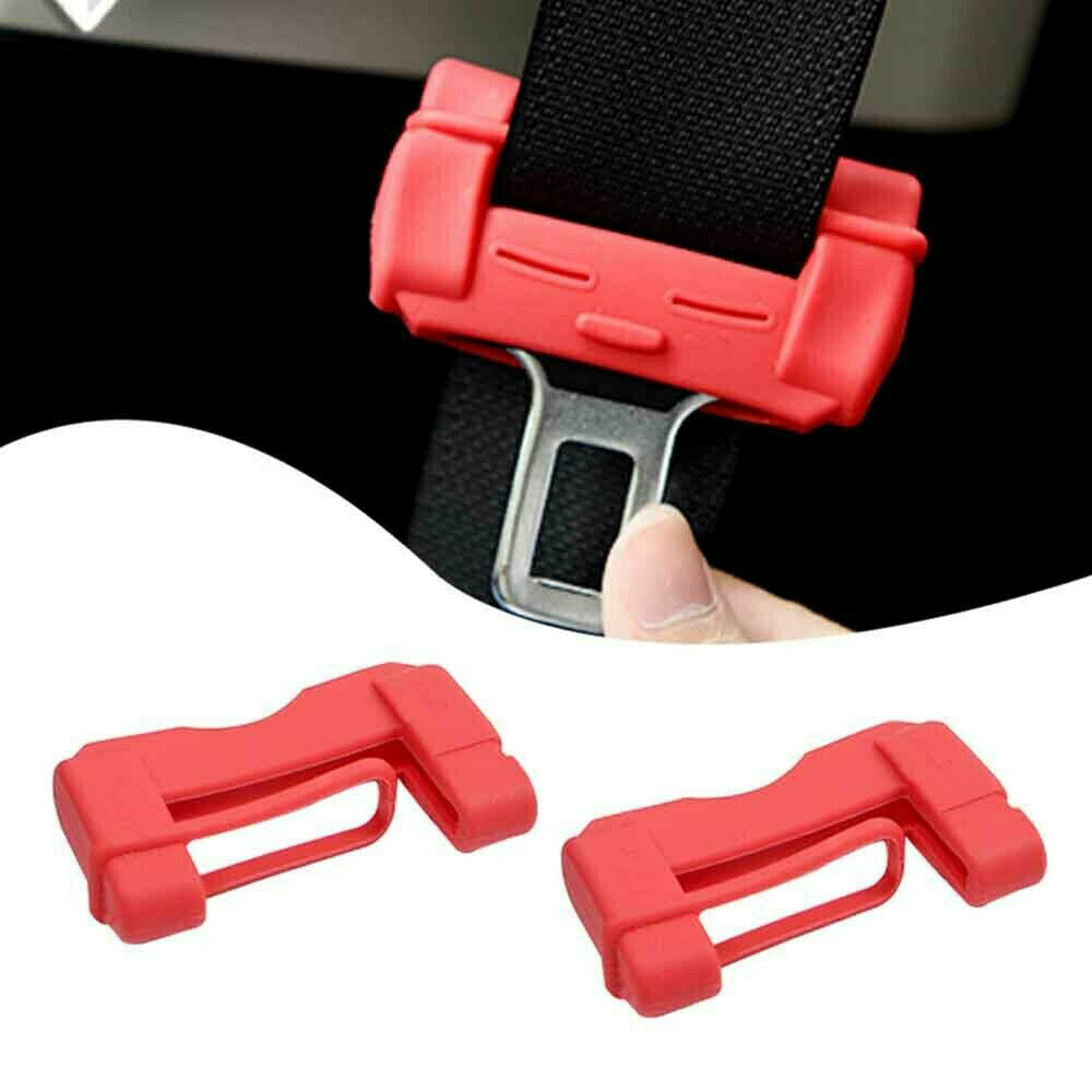 1X Car Safty Accessories Seat Belt Buckle Clip Silicone Anti-Scratch Cover ~