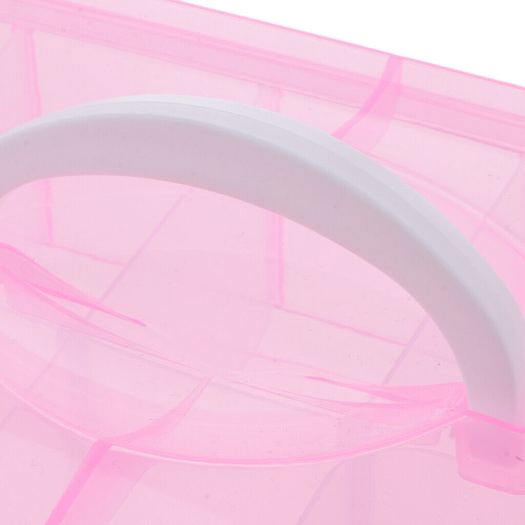10 Grids Handheld Storage Box Case Home Organizer Earring Jewelry Container Pink