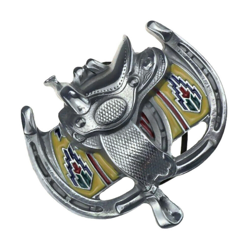 Saddle Belt Buckle Western Cowboy Mens Metal Painted Alloy Buckle