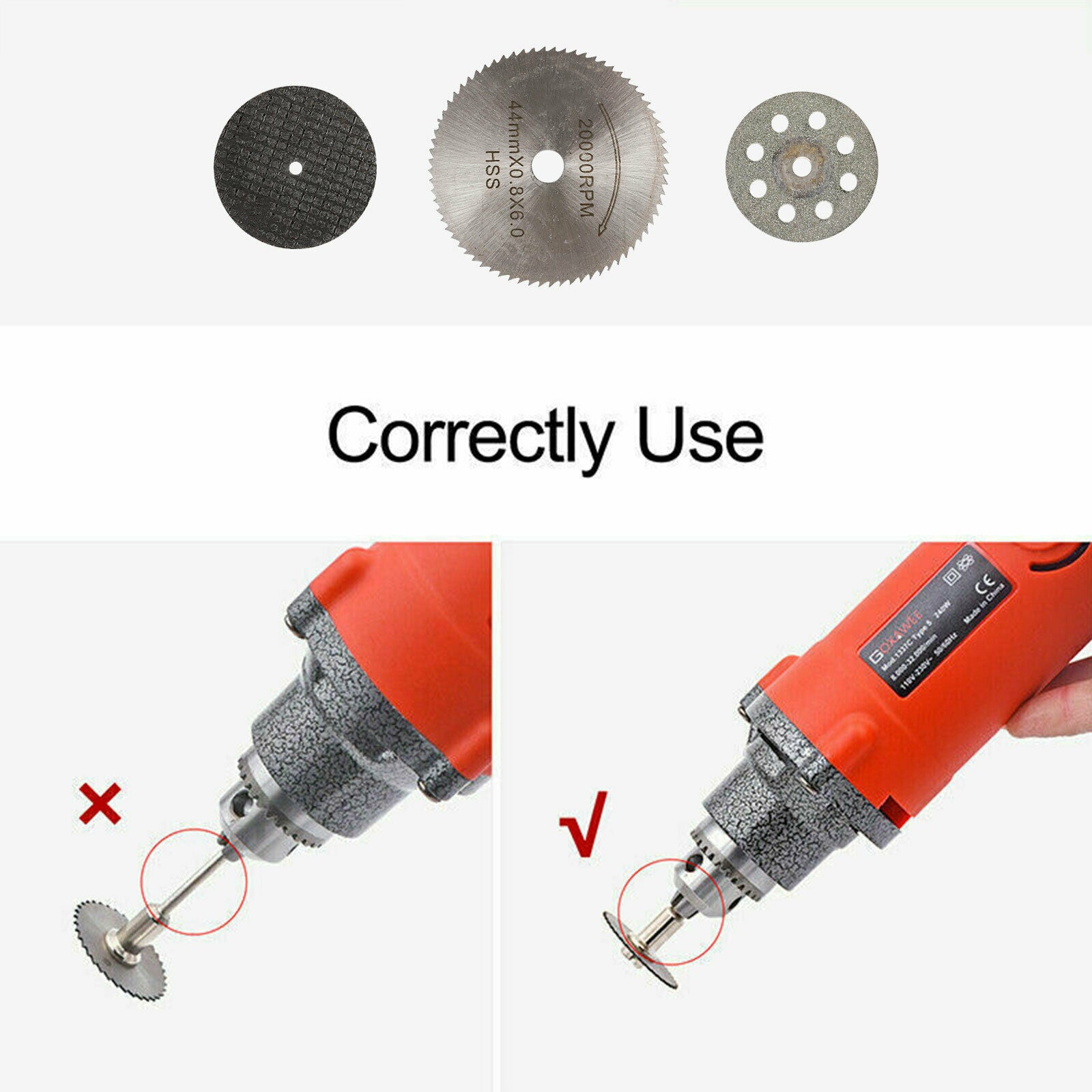 30Pcs Cutting Wheel Set for Mini Drill Dremel Rotary Tool Accessories w/ Mandrel