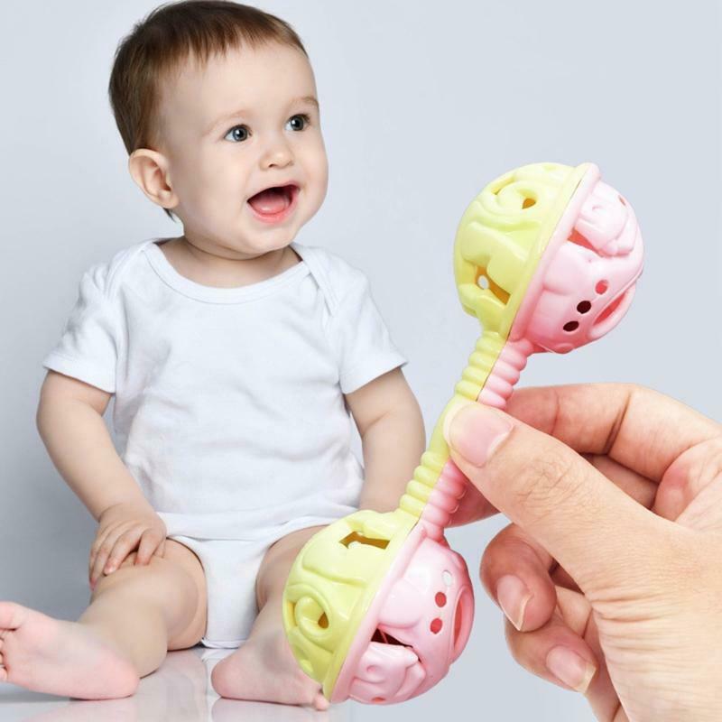 3 Pcs Double Head Baby Rattles Hands Shake Bell Toys Double-headed Rattle Shaker