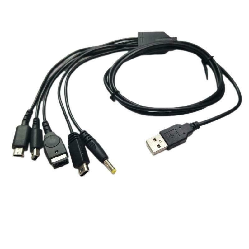 1.2m 5 in 1 USB Charger Cable Fast Charging Cord for GBA SP/3DS/NDSL/WiiU/PSP