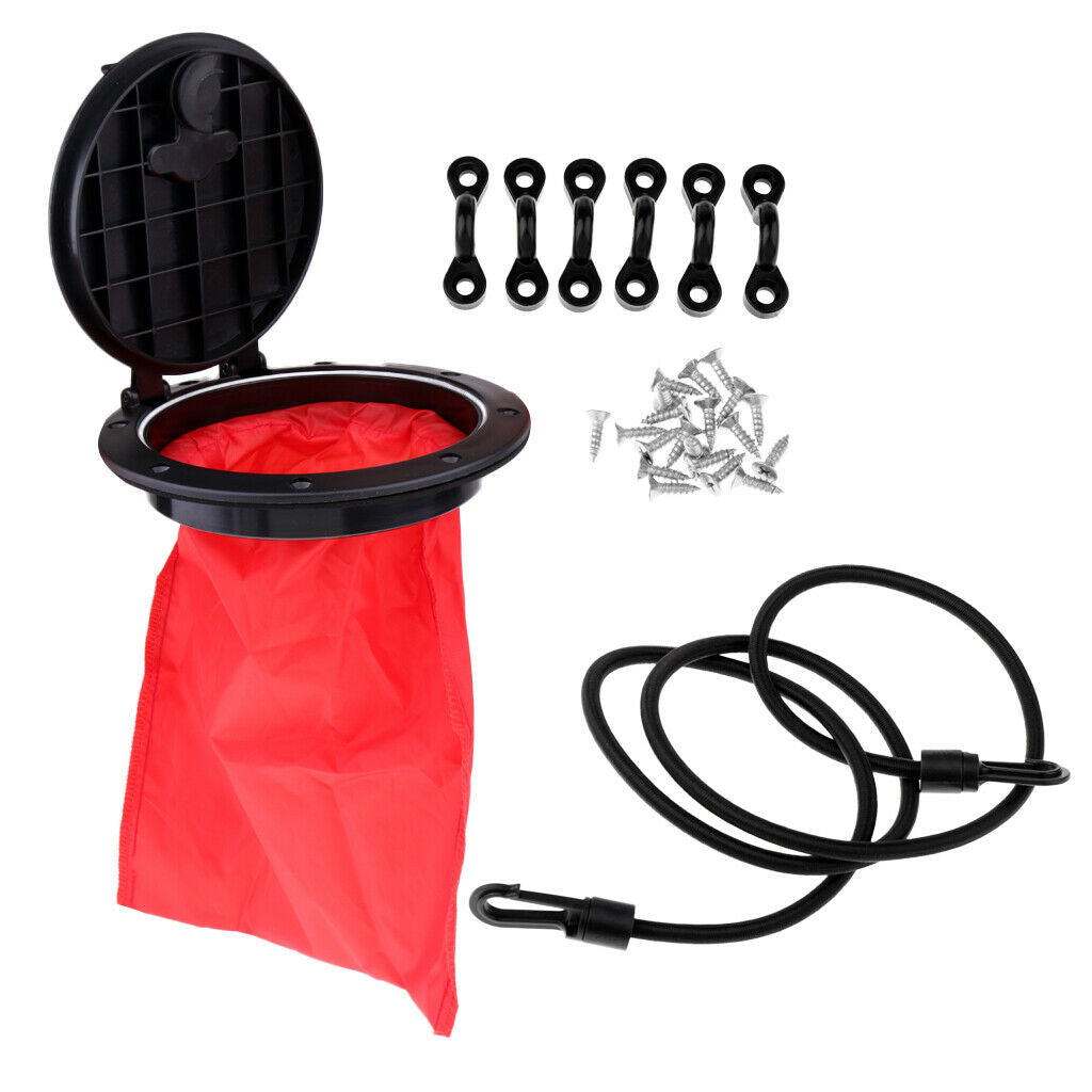 Kayak Accessories - 8 Inch Deck Plate Hatch Cover & Pad Eye & Paddle Leash Clips