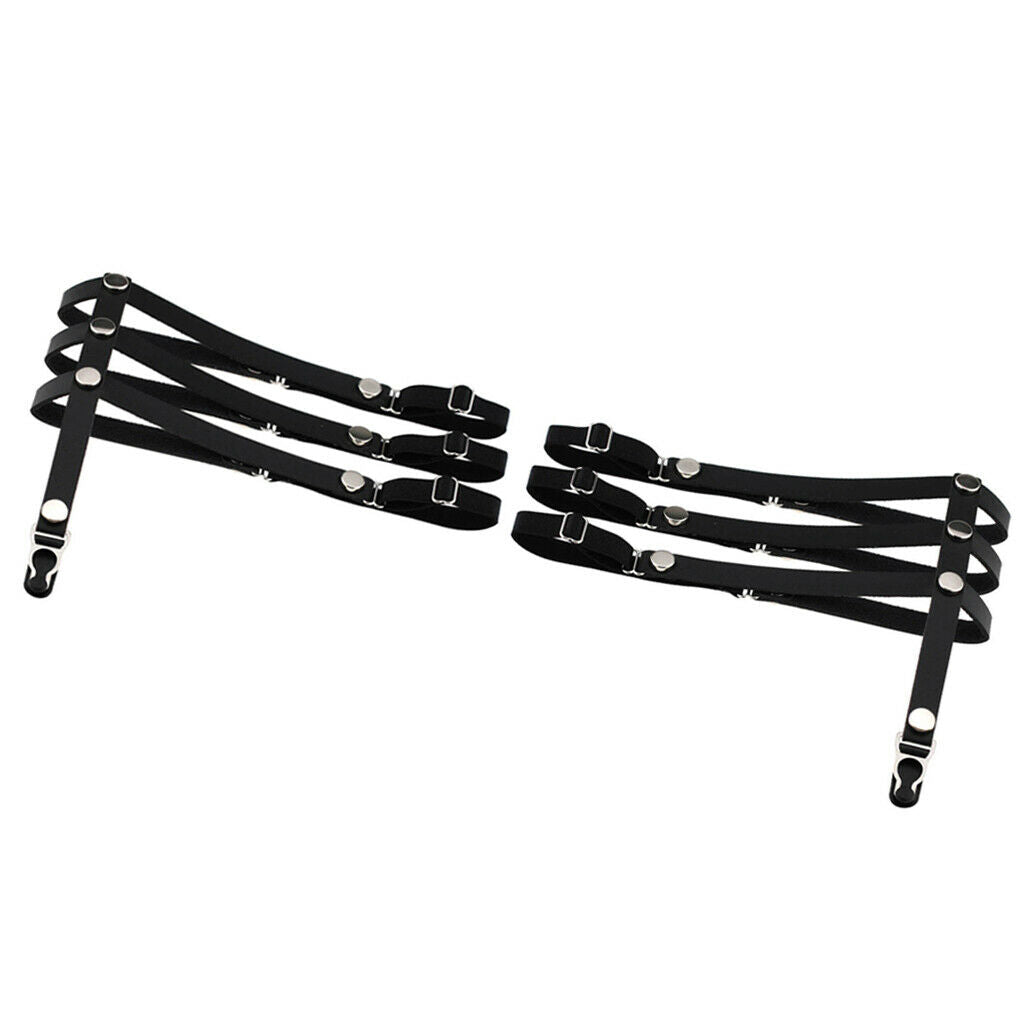 1 Pair Women Garter Belt Punk Rivets Leg  Thigh Harness with Metal Clips