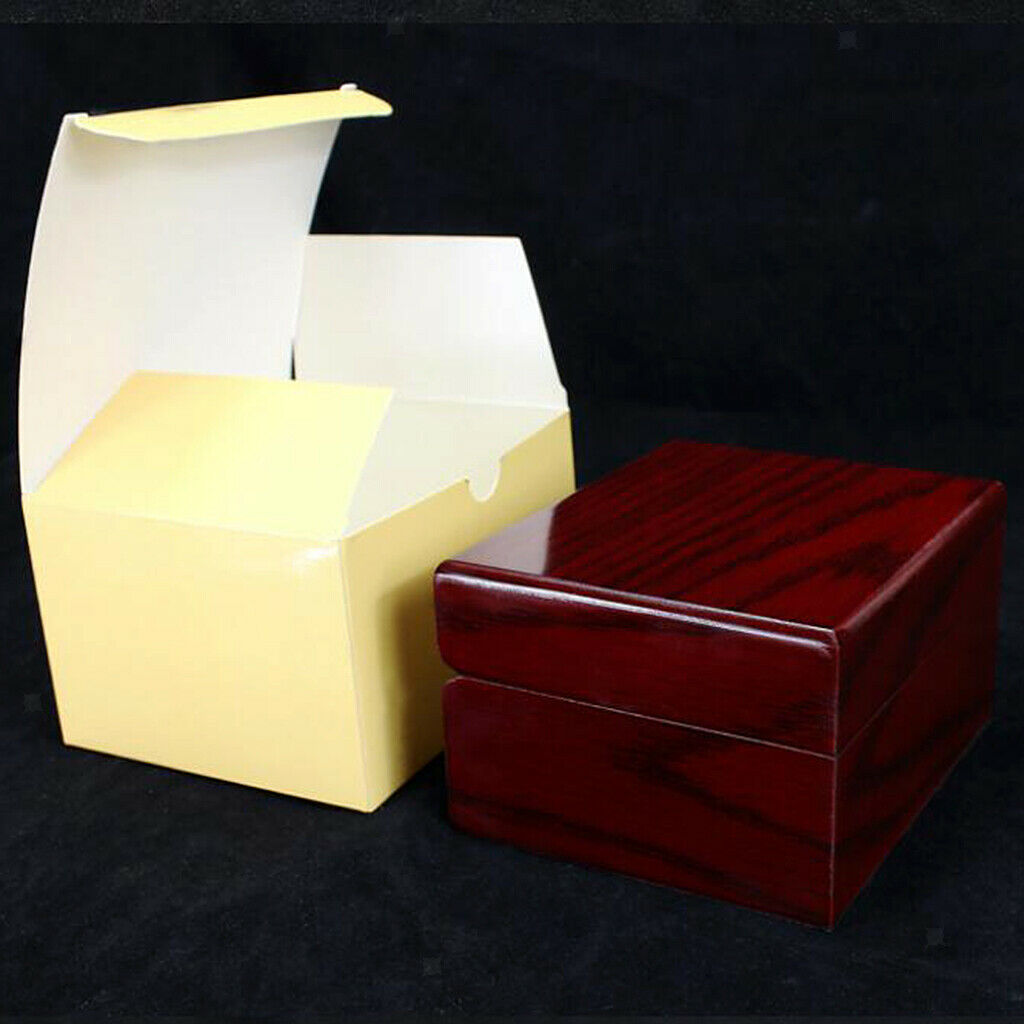 Watch Case Wine Red Wooden Handmade Portable 1 Slot Travel for Men Women