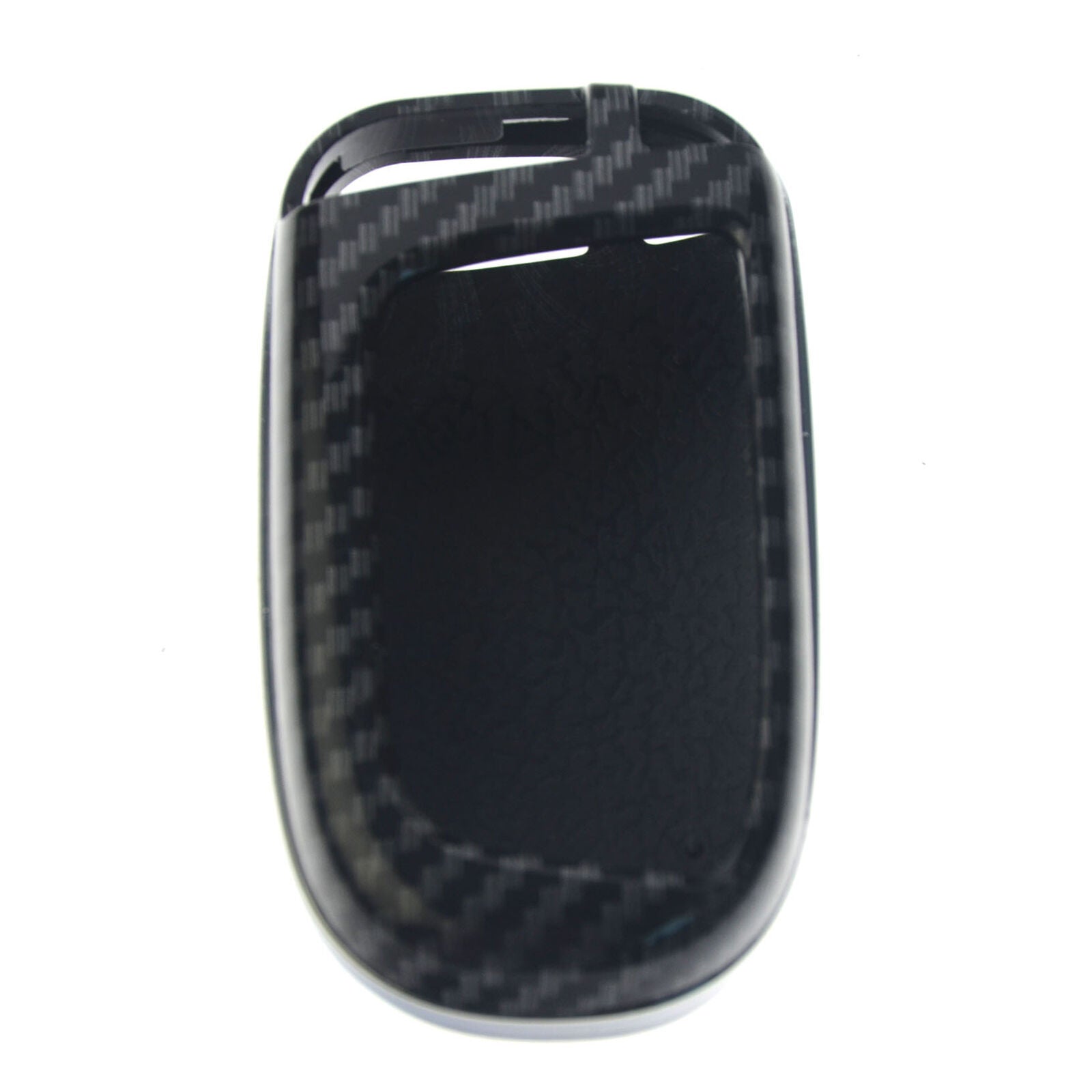 For Jeep Dodge Carbon Fiber Hard Key Shell Chain Ring Fob Cover Case Keychain