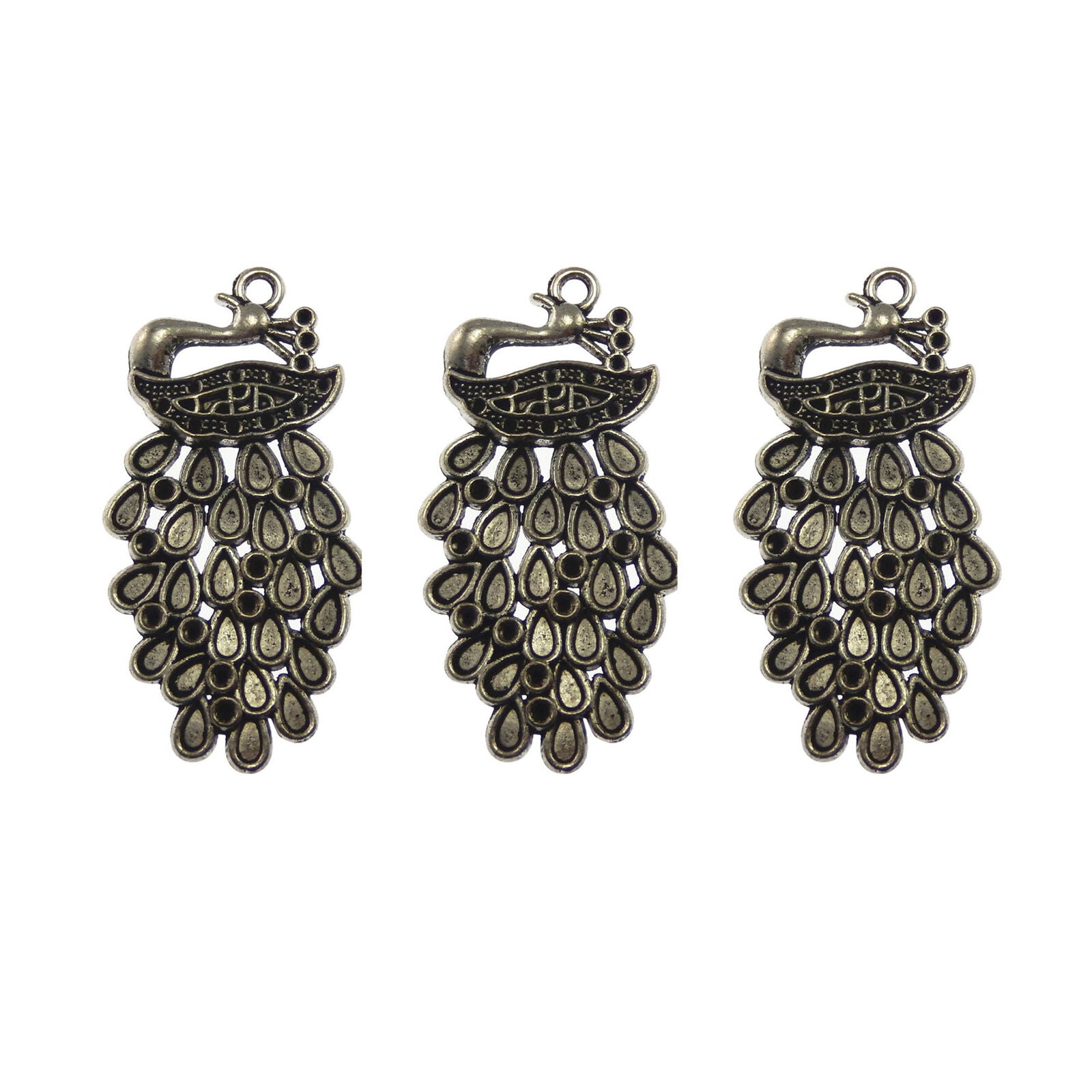 14 pcs Antiqued Bronze Alloy Peacock Charm 42x22 mm Pendant Findings DIY