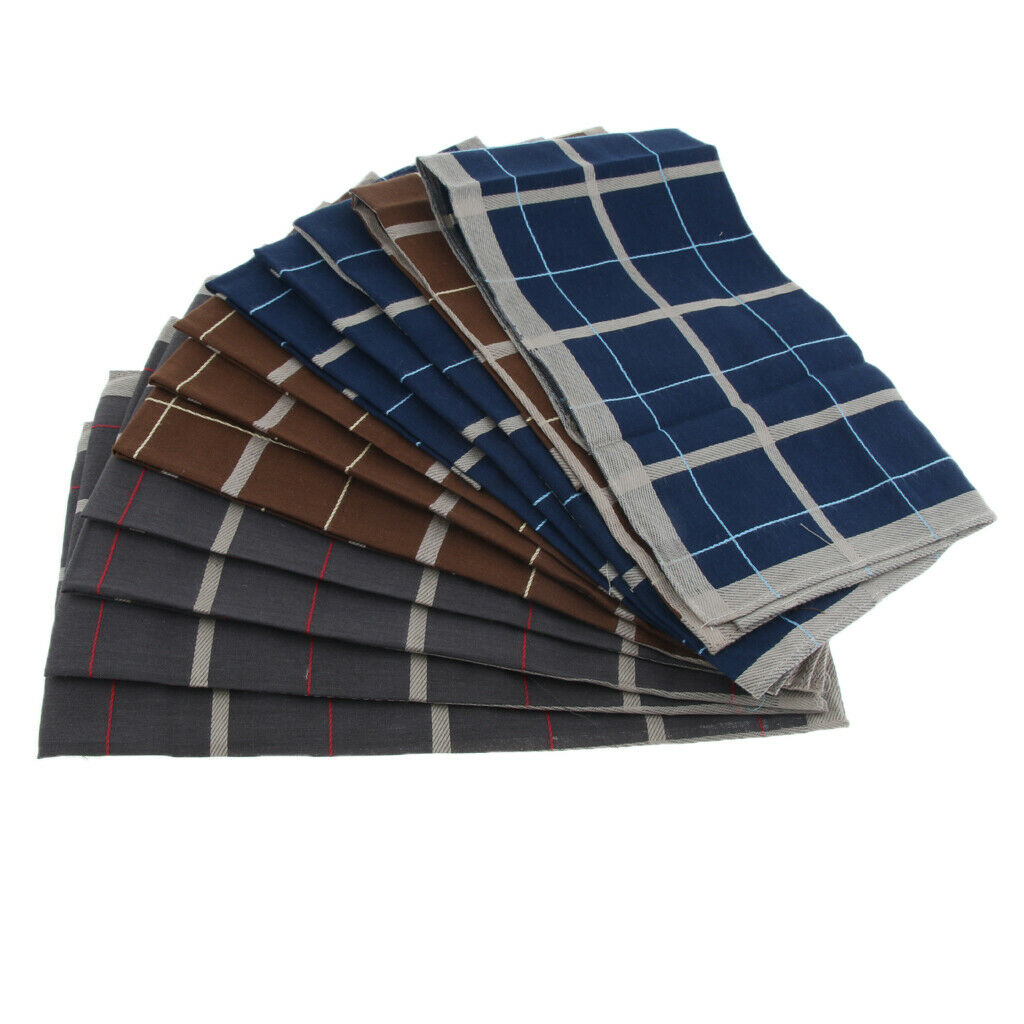 12x 100% Cotton Handkerchief Square Decor Suits Pocket Hanky