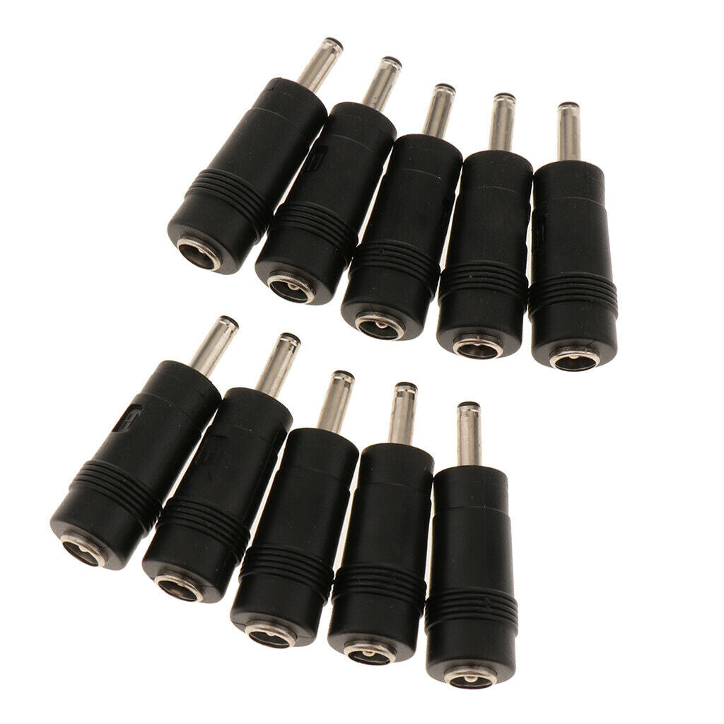 Lovoski 10 Pieces DC 5.5x2.1mm Female to 3.5x1.1mm Male Laptop Adapter