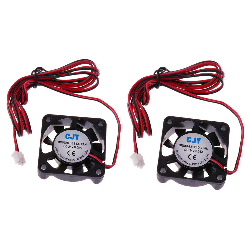 2x Brushless Cooling Fan DC 24V 4010 9 Blade 40x40x10mm 2 Pin Sleeve-bearing