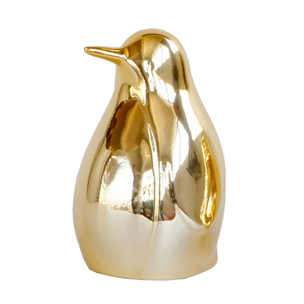 2x Golden Bird Statue Desktop Display Bedroom Home Decor Ornament Gift S+L