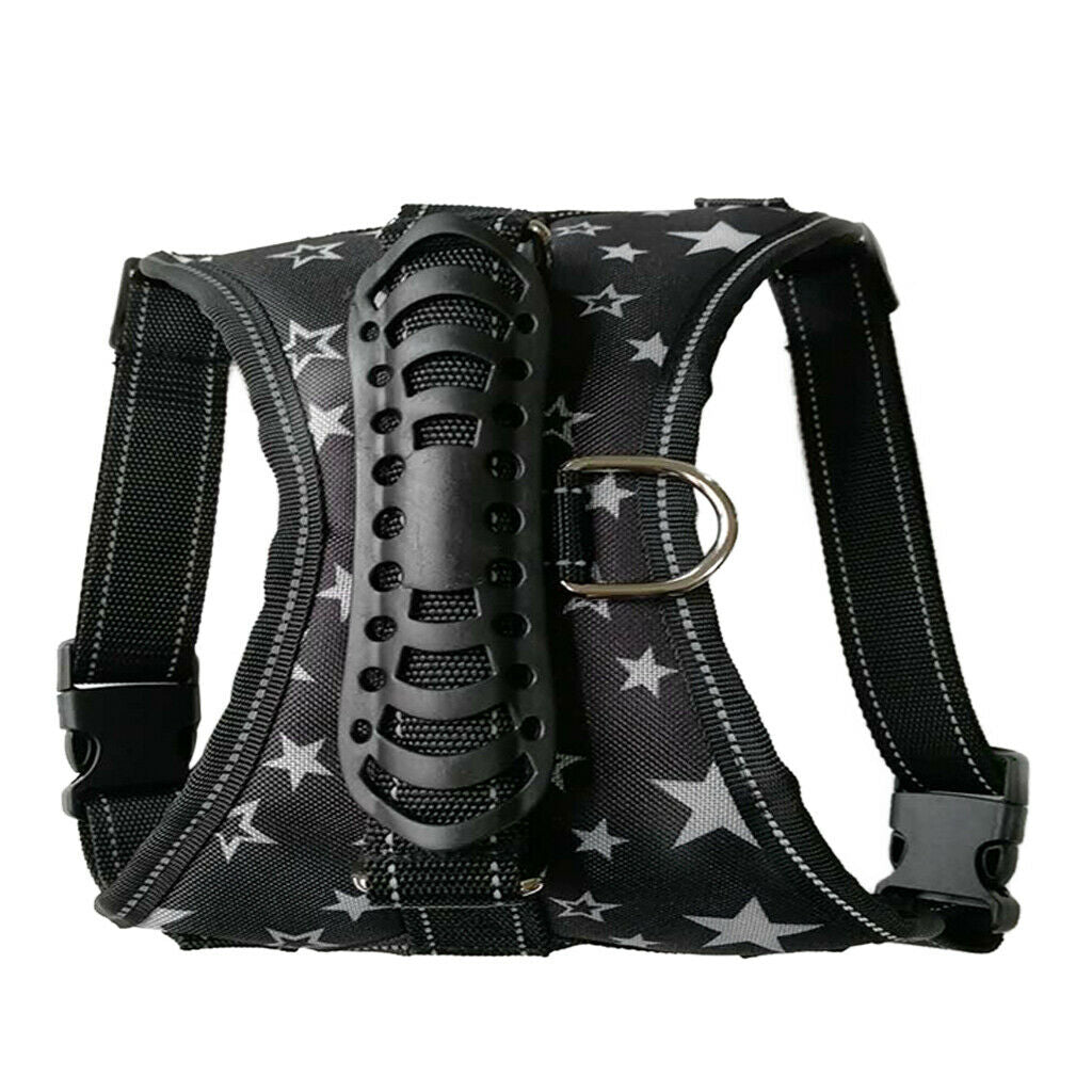 Adjustable Soft Thick Padded No Pull Dog Walking Harness Stars Size M