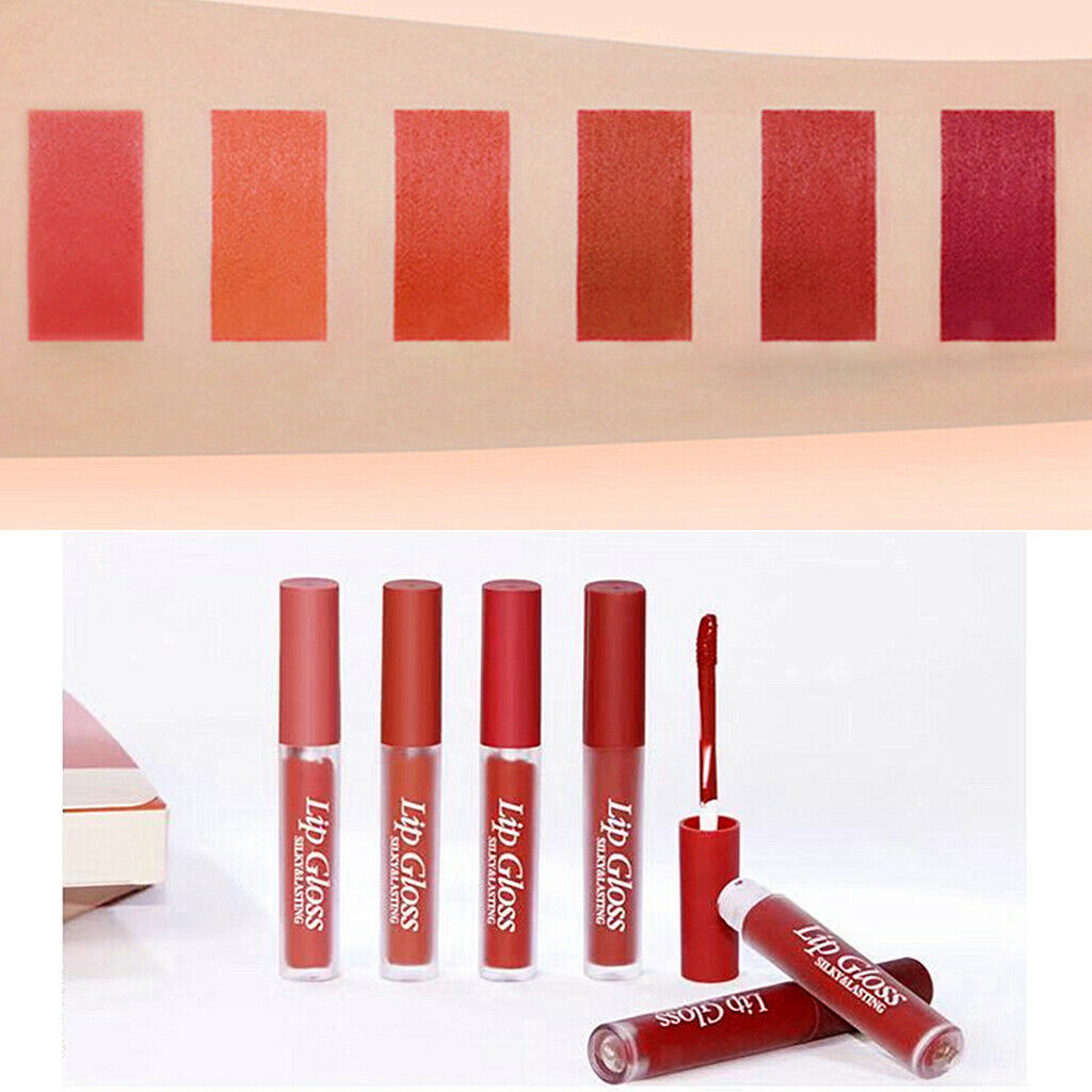 6 Packs Non-sticky Smooth Lip Gloss Waterproof Long Lasting Lip Tint Glaze