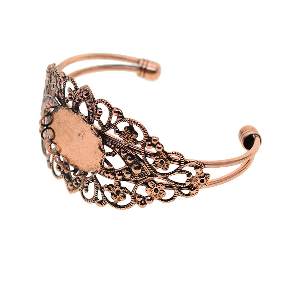 2pcs/lot 25.4mm Copper Blank Base Cuff Bangle Tray Fit Cabochon Bracelet DIY