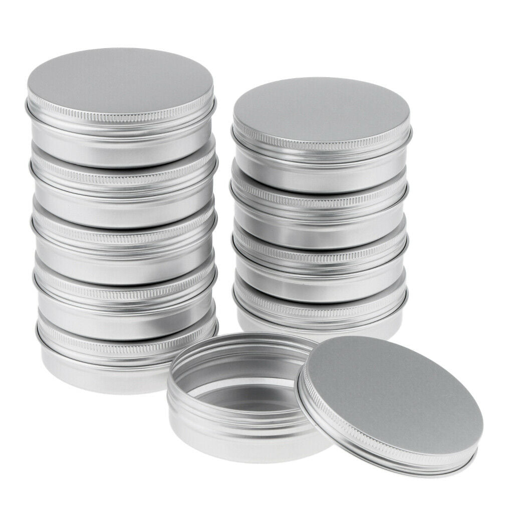 Round Empty Cosmetic Cans Set Tea Coffee Tin Candles Pots Medicines Containers,