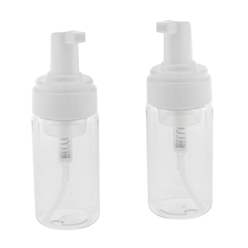 2x Refillable Foam Bottle Dispenser Liquid Foaming Pump Soap Bottle 100ml Clear