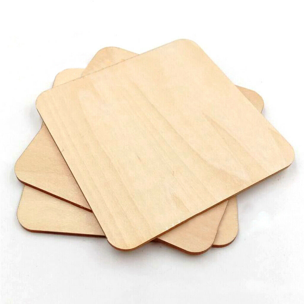 30pcs Blank Square Wooden Pieces DIY Craft Scrapbooking Wedding Party 9x9cm
