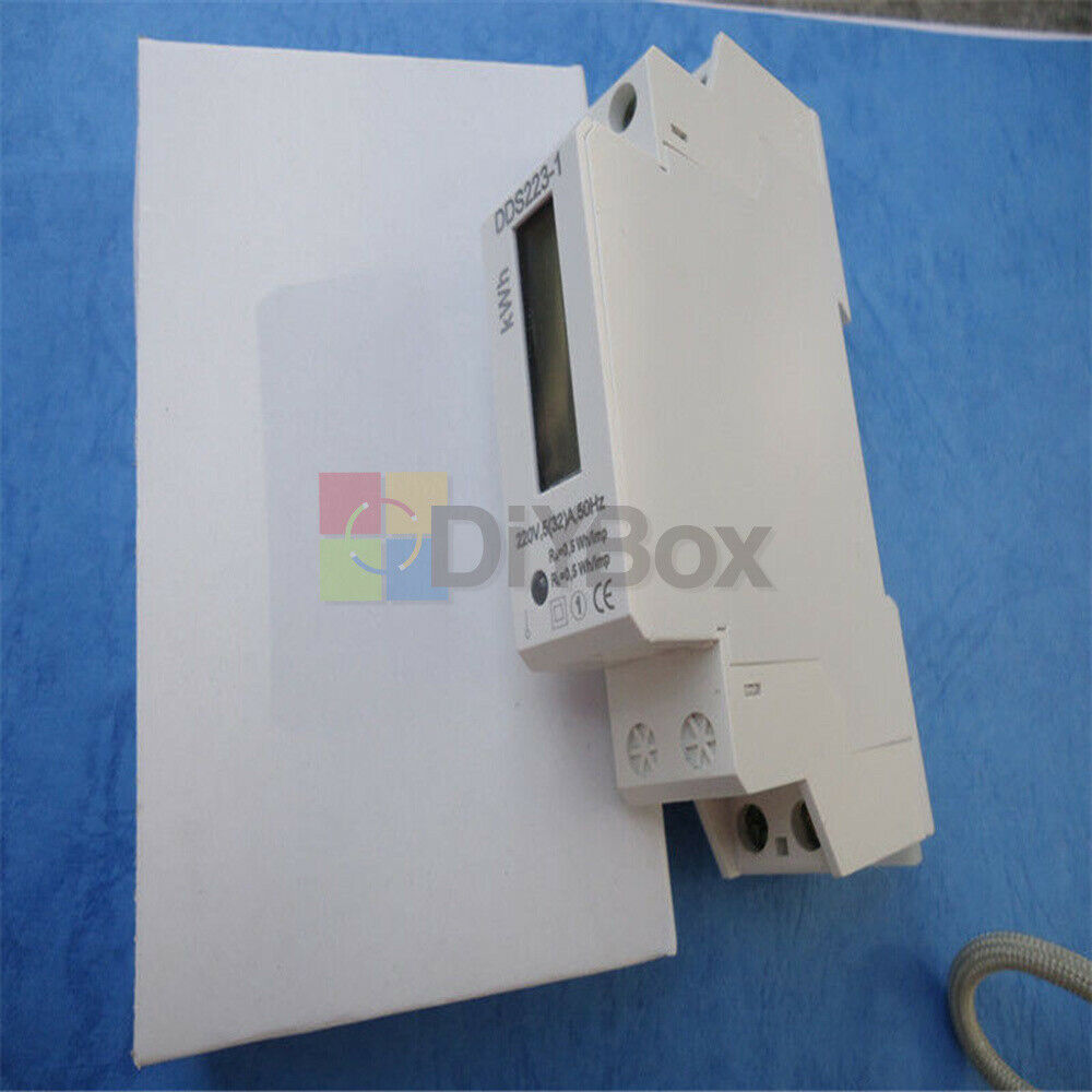 Digital DDS223-1 LCD 220V 230V AC DIN Rail Electric Kilo Watt Hour KWH Meter
