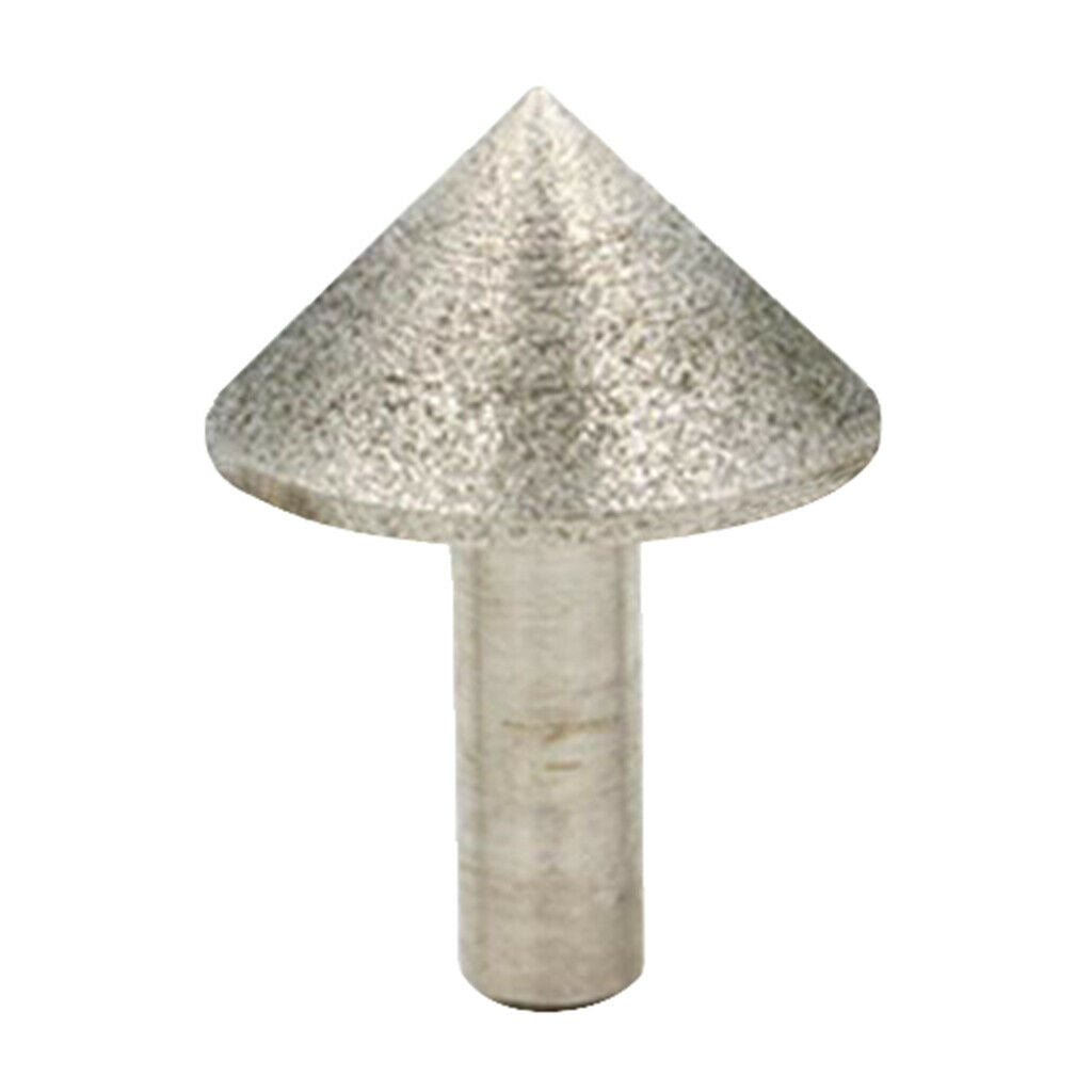 2x Diamond Grinding Head Points 90 Degrees Rotary Taper Single Type 25mm Dia