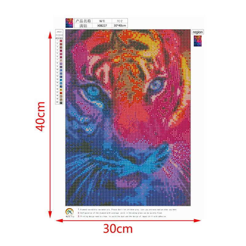 Tiger 5D Full Diamond Embroidery Paintings DIY Cross Stitch Painting Decor