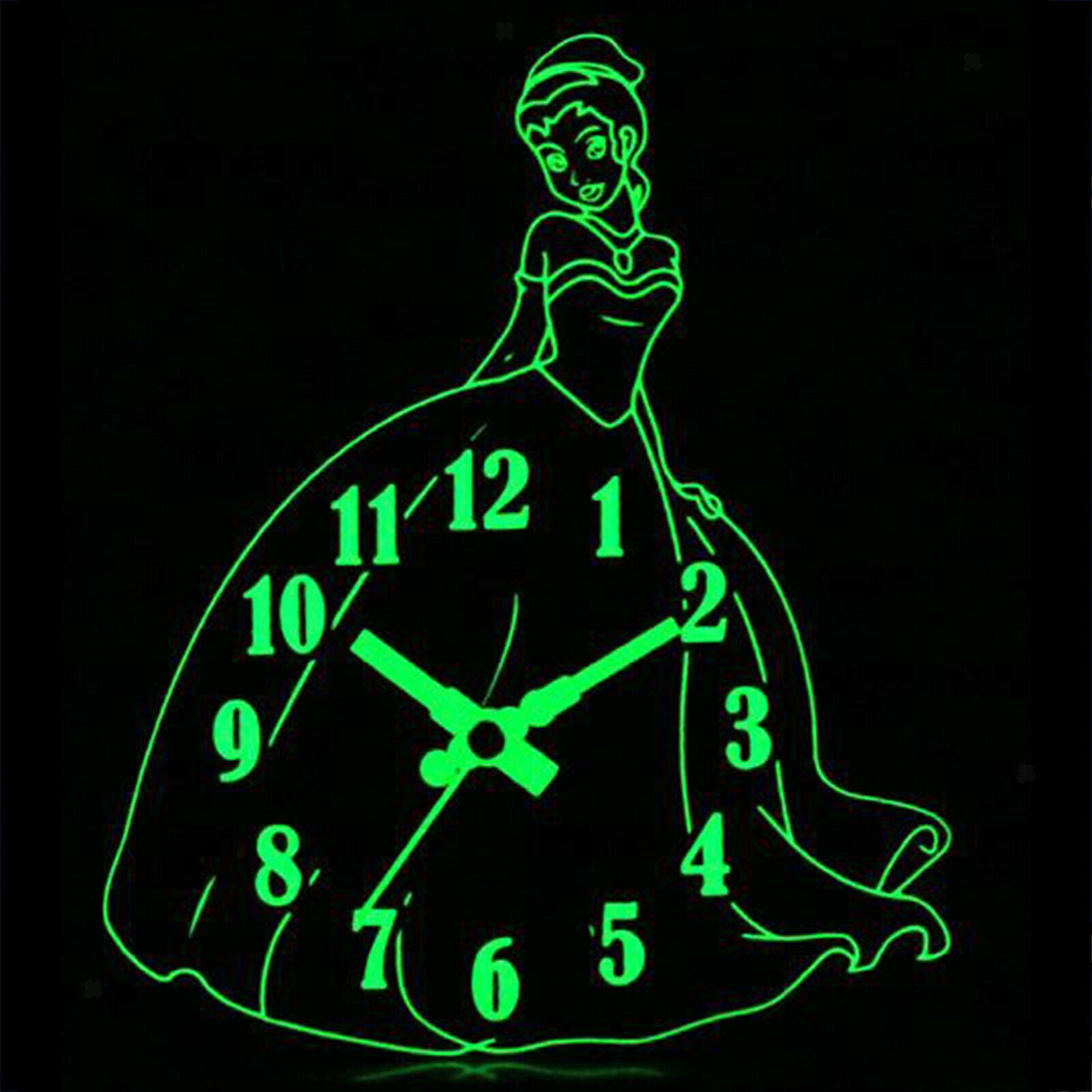 Princess Bell Alarm Clock Mute Movement Bedside Desktop Table Clocks Gifts