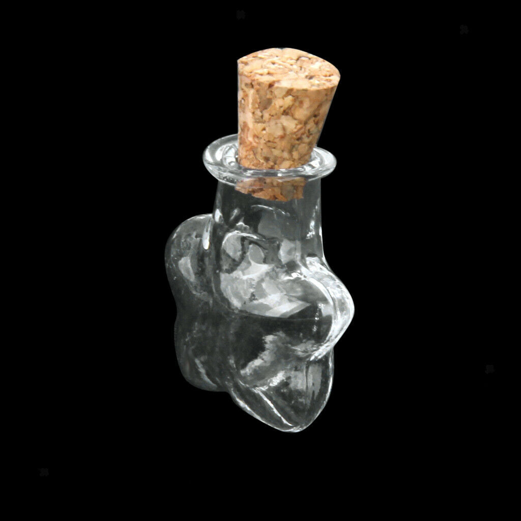 60 Star Shape Small Empty Clear Cork Glass Wishing Message Bottles Vial bulk